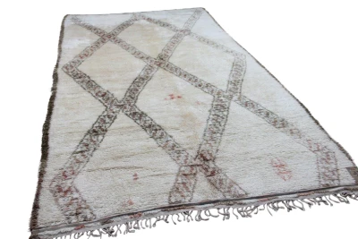 oude beni ouarain hoogpolig vloerkleed uit Marokko 74152 368cm x 210cm
