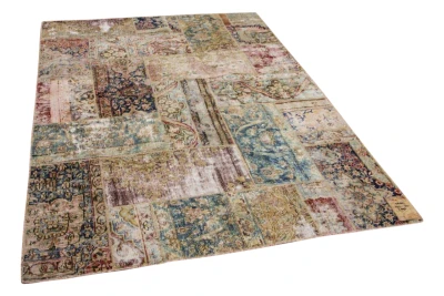 patchwork vloerkleed gemaakt van perzische vloerkleden 243cm x 173cm 